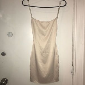 COPY - Oh Polly! Ivory Satin Mini Dress